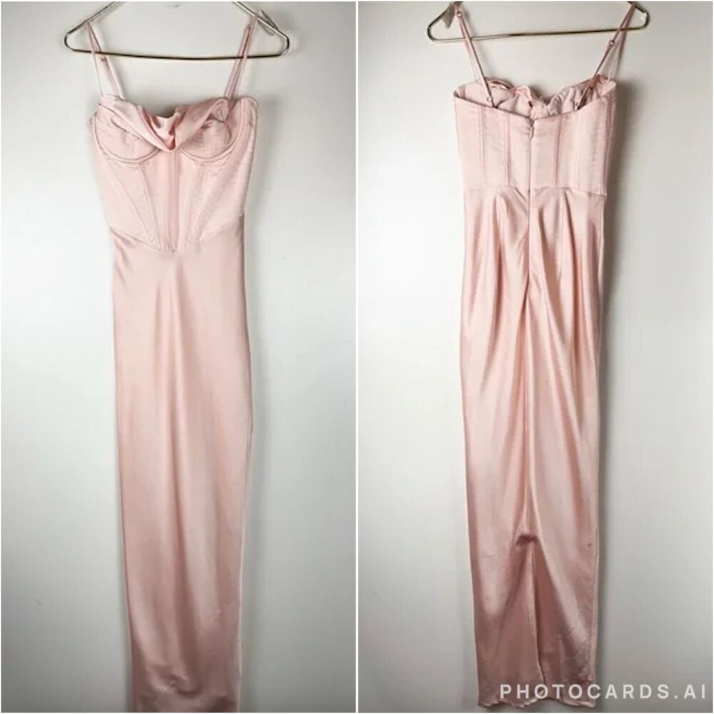 NWT House of CB 'Charmaine' Blush Pink Corset Maxi Dress sz S plus cup - Picture 6 of 16